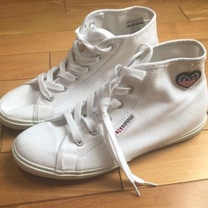 Superga white high top sneakers